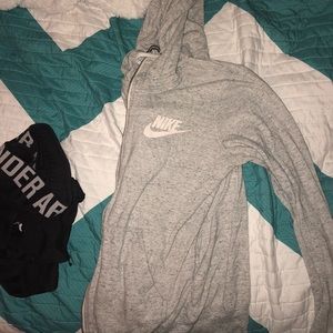Nike Light grey zip up hoodie